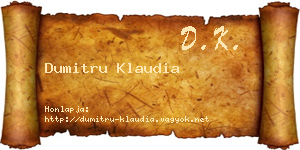 Dumitru Klaudia névjegykártya